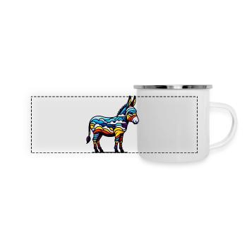 Esel, Schnuller, Maultier - Panorama Emaille-Tasse - Weiß - Vorne