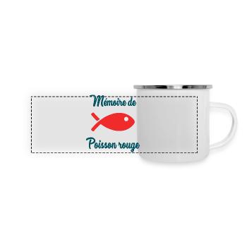 POISSON ROUGE. POISSON. MEMOIRE - Mug panoramique émaillé - blanc - Devant