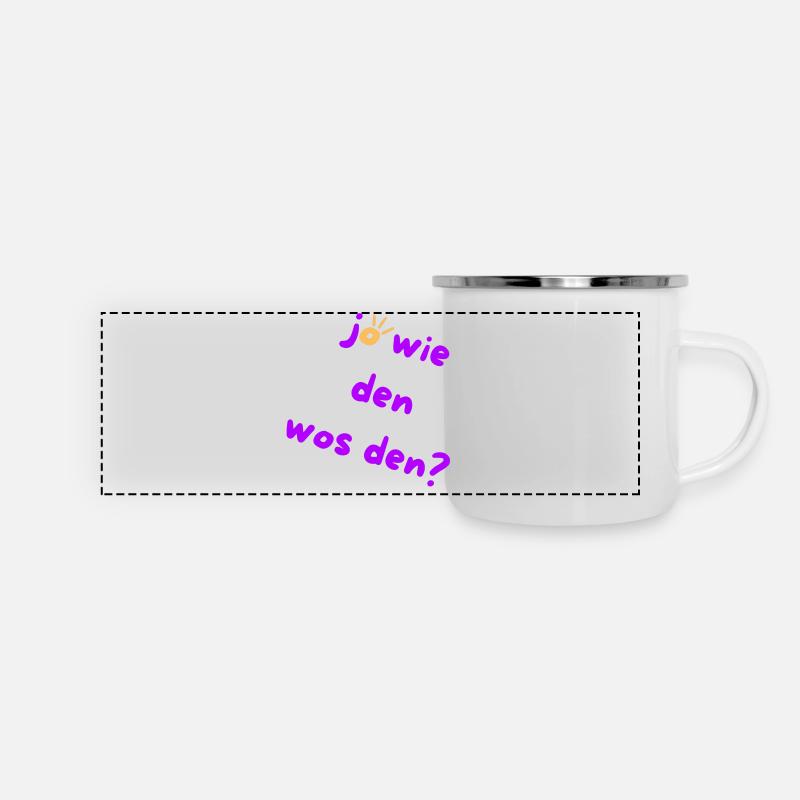 Comment? Pourquoi? Argot 🤠 autrichien - Mug panoramique émaillé - blanc
