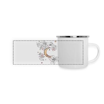 Moon with Flowers - Panoramic Camper Mug - white - Front
