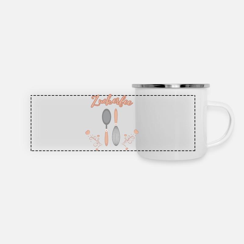 Motif de cuisine de style maison de campagne « Fée Dragée » - Mug panoramique émaillé - blanc