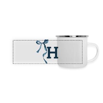 Monogram h Geschenkidee - Panorama Emaille-Tasse - Weiß - Vorne
