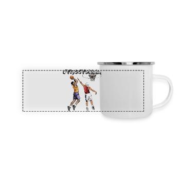 Basketball Kampfgeist Illustration - Panorama Emaille-Tasse - Weiß - Vorne