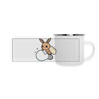 Motte poliert Lampe - Panorama Emaille-Tasse - Weiß - Vorne