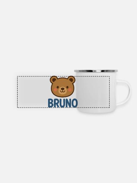 Bruno - Panorama Emaille-Tasse - Weiß