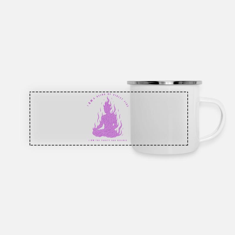 Méditation du feu violet - Mug panoramique émaillé - blanc