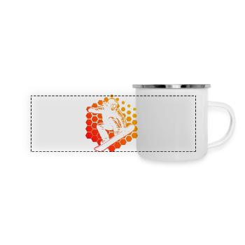 Vintage Snowboard Design für Snowboard - Panorama Emaille-Tasse - Weiß - Vorne
