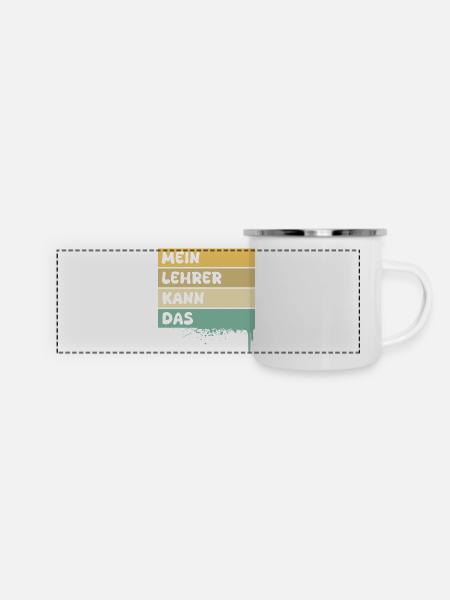 Beruf Lehrer - Panorama Emaille-Tasse - Weiß