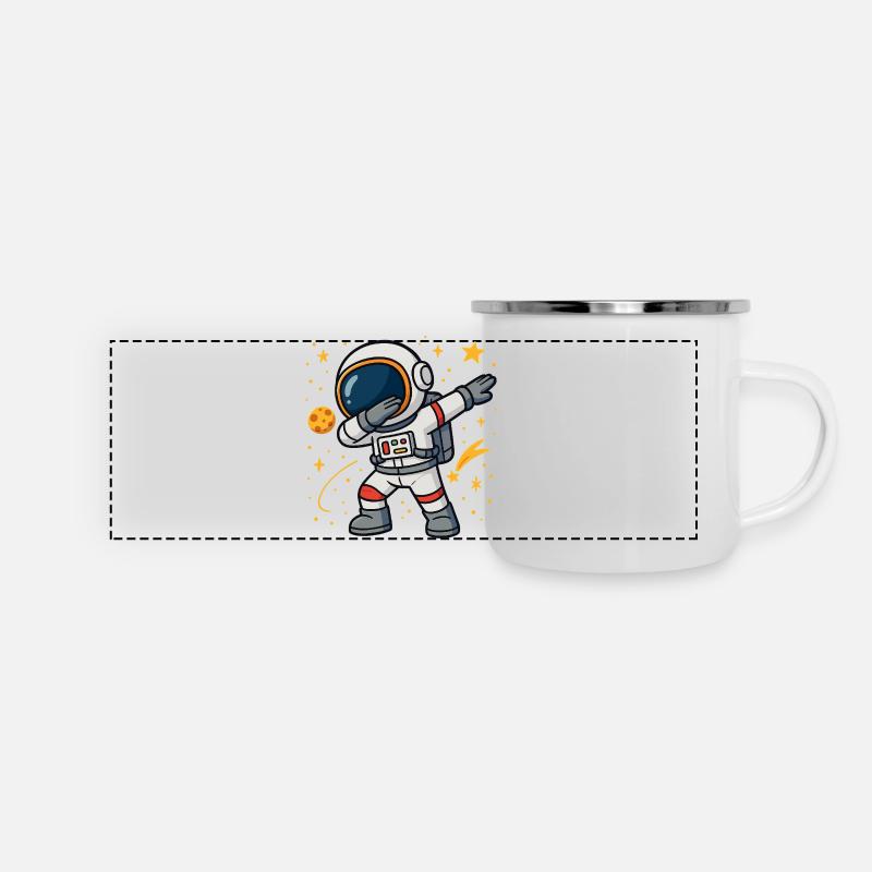astronaute - Mug panoramique émaillé - blanc