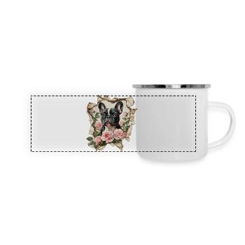Bouledogue français - Mug panoramique émaillé - blanc - Devant