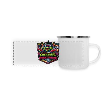 Creature from the Pinball Arcade Monster Retro  - Panorama Emaille-Tasse - Weiß - Vorne