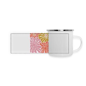 Spring Blossoms Pop Art Pattern - Panoramic Camper Mug - white - Front