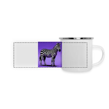 Zebra - Panorama Emaille-Tasse - Weiß - Vorne