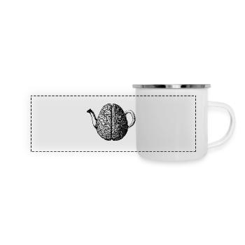 Gehirn Teapot (Gehirn-Teekanne) - Panorama Emaille-Tasse - Weiß - Vorne