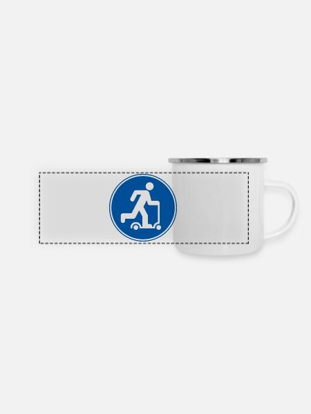Scooter Tretroller Freestyler - Panorama Emaille-Tasse - Weiß