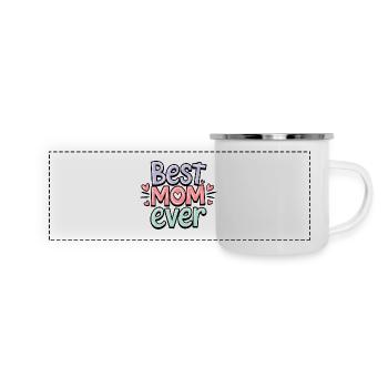 Beste Mama aller Zeiten 2° - Panorama Emaille-Tasse - Weiß - Vorne