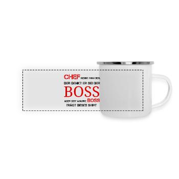 Les vrais patrons - Mug panoramique émaillé - blanc - Devant