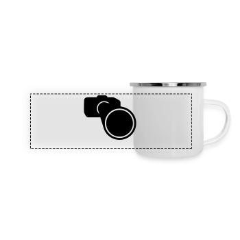 Caméra / / appareil photo numérique / / SLR / / - Mug panoramique émaillé - blanc - Devant