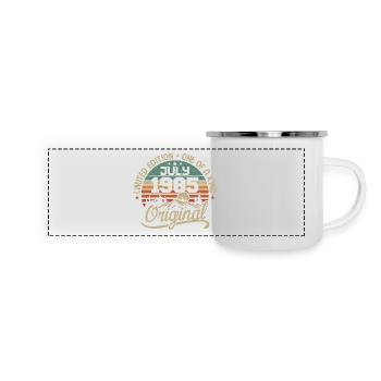 Juli 1985 Geburtstagsgeschenk 1985 Juli - Panorama Emaille-Tasse - Weiß - Vorne