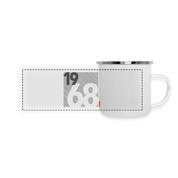 Hergestellt im Jahr 1968 Retro Modernistisches Design Geburtstagsgeschenk - Panorama Emaille-Tasse - Weiß - Vorne