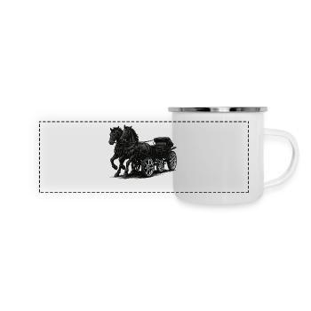 Chariot avec jantes chromées modernes - Mug panoramique émaillé - blanc - Devant