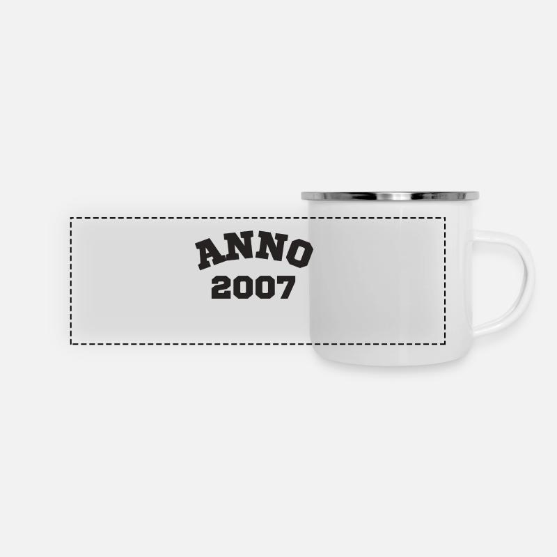 Anno 2007 Geburtstag Geburtsjahr - Panorama Emaille-Tasse - Weiß