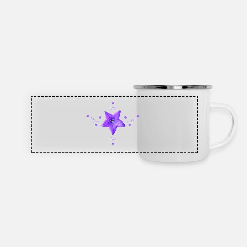 Bluebell Fleur violette - Mug panoramique émaillé - blanc