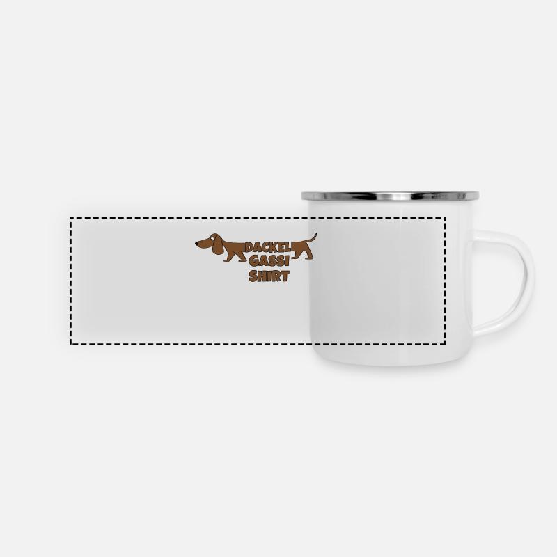 Dackel Gassi Shirt - Panorama Emaille-Tasse - Weiß