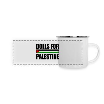 dolls for palestine - Panorama Emaille-Tasse - Weiß - Vorne