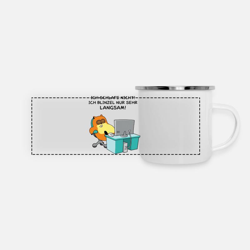 Powernapping - Kaffeetasse - Panorama Emaille-Tasse - Weiß