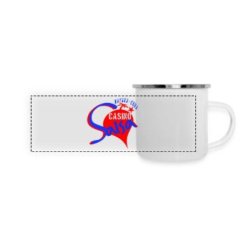 Salsa Casino Havana Cuba bleu rouge - Danse Shirts - Mug panoramique émaillé - blanc - Devant