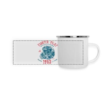 Pilote de chasse - pilotes de chasse de jet shirt design - Mug panoramique émaillé - blanc - Devant