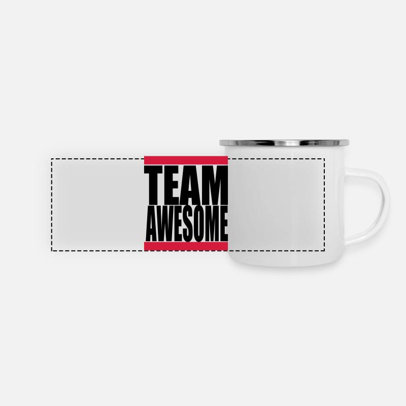 team awsome - Panorama Emaille-Tasse - Weiß