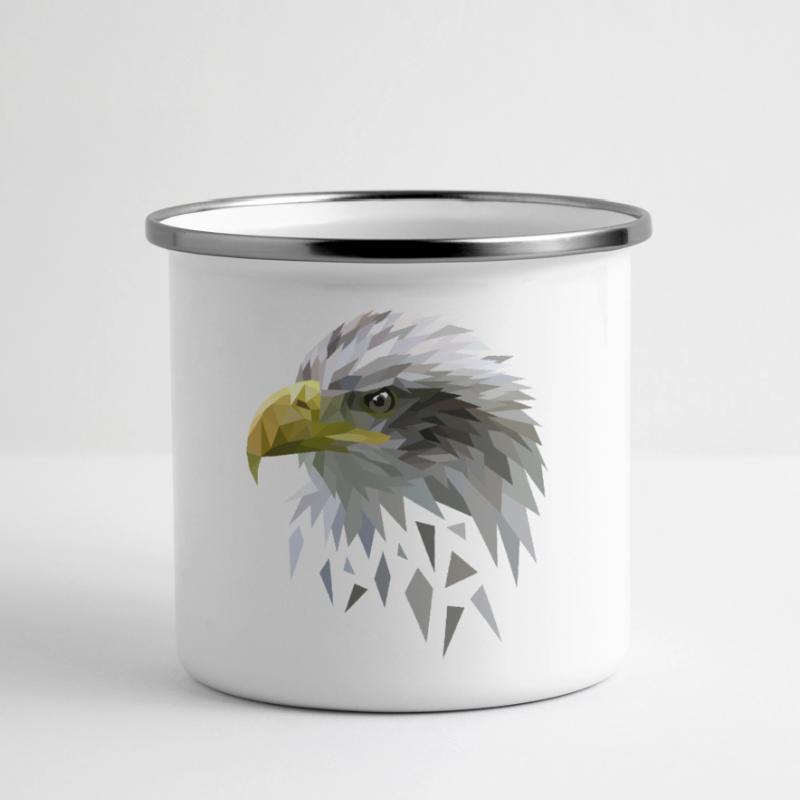 White-tailed eagle low poly polygons geometric Panoramic Camper Mug