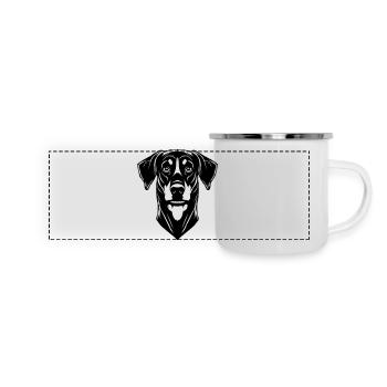 Dobermann - Mug panoramique émaillé - blanc - Devant