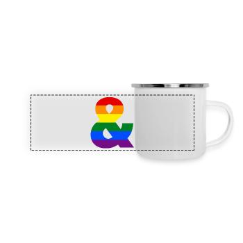 Pride Rainbow Ampersand - Panoramic Camper Mug - white - Front