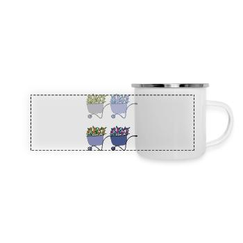 schubkarren 4fach - Panorama Emaille-Tasse - Weiß - Vorne