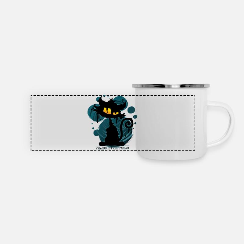 Gaucho cat - Panoramic Camper Mug - white