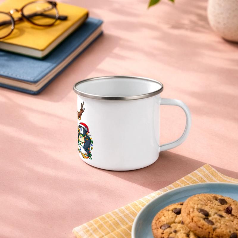 Dapping Tannenbaum -Dapping Weihnachtspullover Panorama Emaille-Tasse