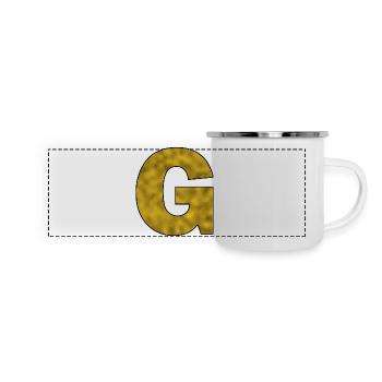 Lettre G Or - Mug panoramique émaillé - blanc - Devant