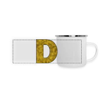 Buchstabe D Gold - Panorama Emaille-Tasse - Weiß - Vorne