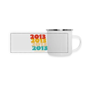 2013: Limitierte Auflage - 11-jähriges Jubiläum - Panorama Emaille-Tasse - Weiß - Vorne
