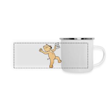 Schule - Panorama Emaille-Tasse - Weiß - Vorne
