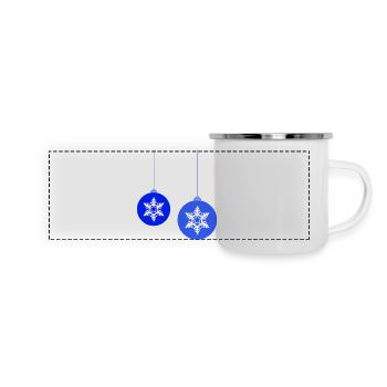 Christmas baubles star frost - Panoramic Camper Mug - white - Front