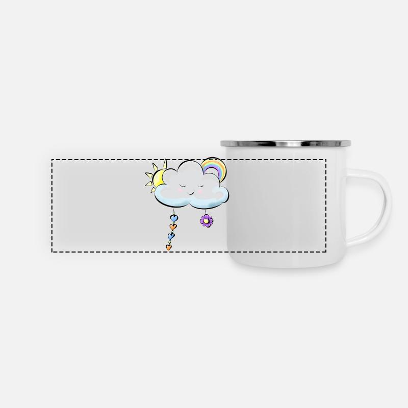 blue cloud - Panoramic Camper Mug - white