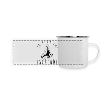 Je peux pas, j'ai escalade. - Mug panoramique émaillé - blanc - Devant