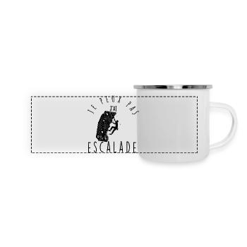 Je peux pas, j'ai escalade. - Mug panoramique émaillé - blanc - Devant