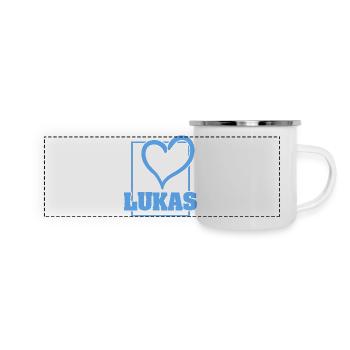 Lukas - Panorama Emaille-Tasse - Weiß - Vorne