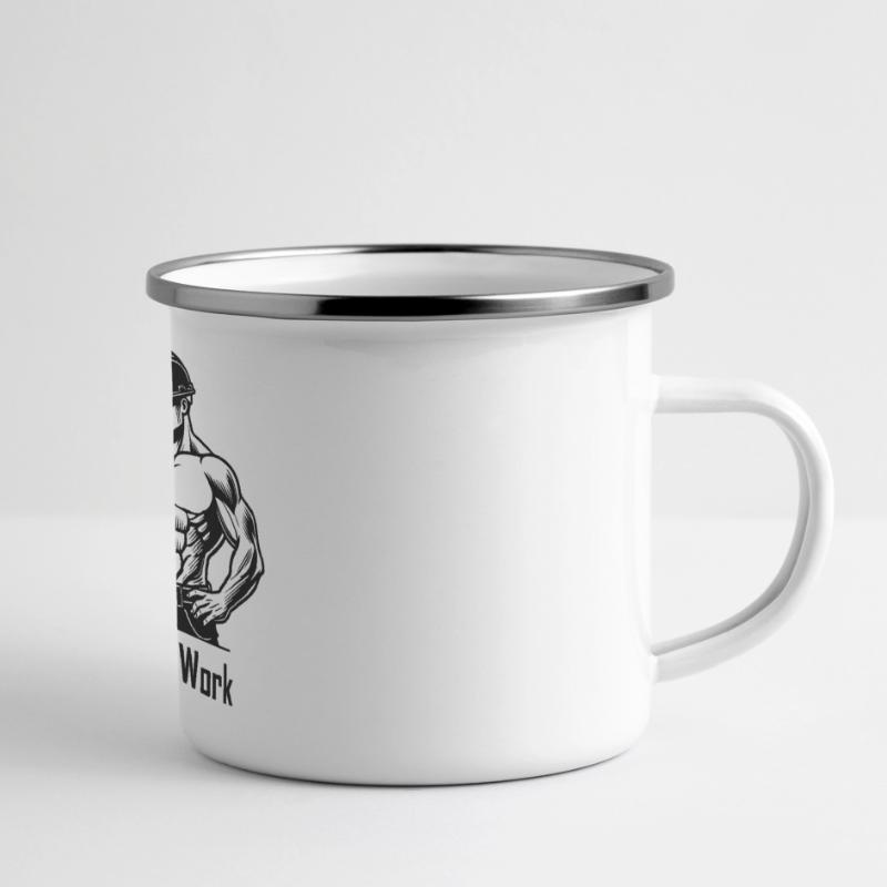Topless construction worker - Hard Work Design Panoramic Camper Mug