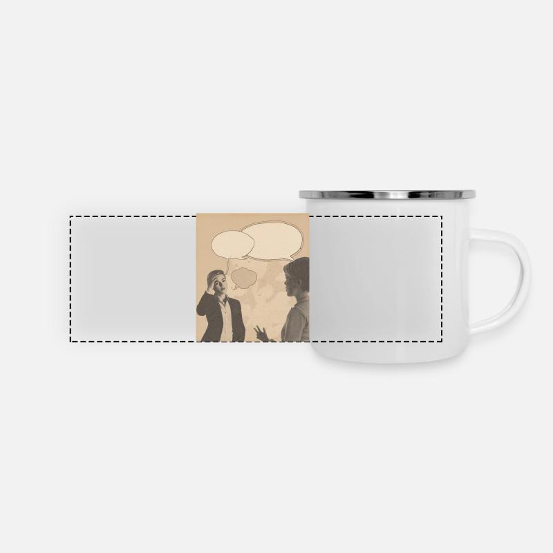 Retro Conversation - Panoramic Camper Mug - white